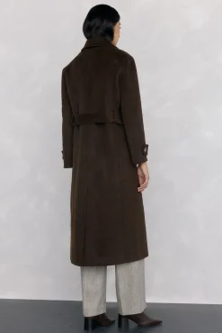 Pedro del Hierro Casacos-Sobretudo longo de dois trench Marrom