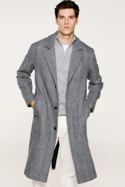 Selected Sobretudos-Sobretudo longo de lã Cinzento