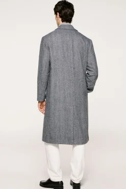 Selected Sobretudos-Sobretudo longo de lã Cinzento