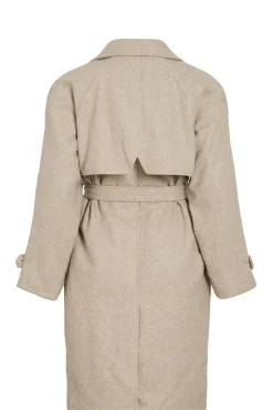 Vila Sobretudos|Casacos-Sobretudo longo de pano com nós Tostado