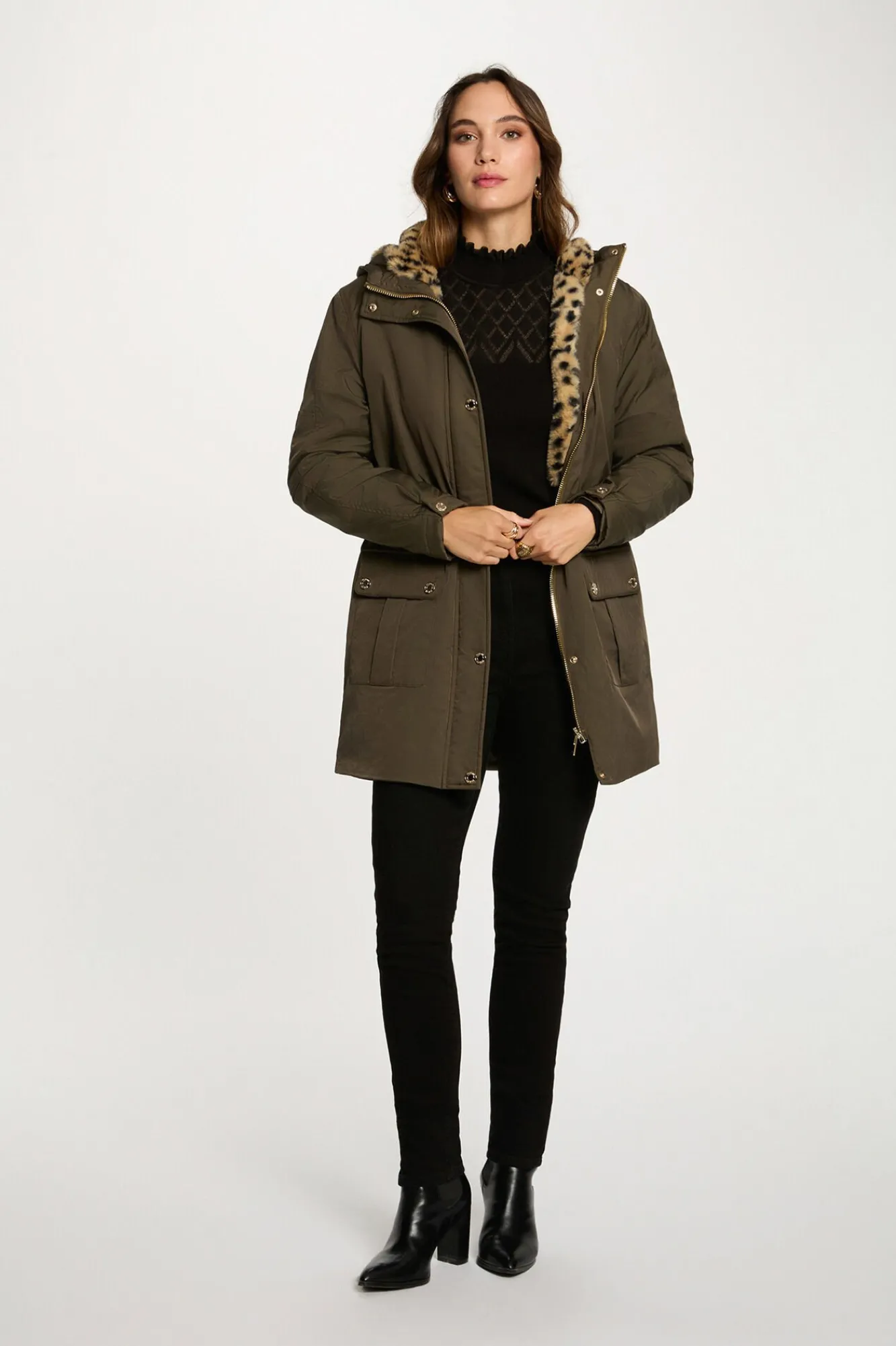 Morgan Casacos-Sobretudo longo de pele sintética Verde