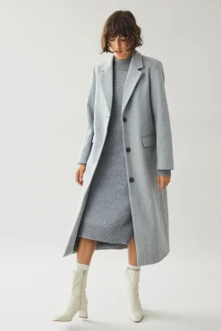 Vila Sobretudos|Casacos-Sobretudo longo de tecido com lapelas Cinzento