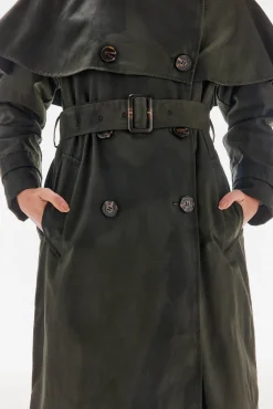 TFP by Tamara Falcó Gabardines|Casacos-Sobretudo longo encerado Verde