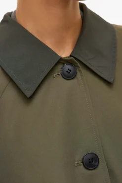 Vero Moda Gabardines|Sobretudos-Sobretudo longo gabardina Verde