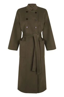 Slowlove Casacos-Sobretudo longo trespassado Verde