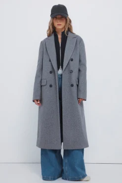 Springfield Casacos-Sobretudo longo trespassado cinzento