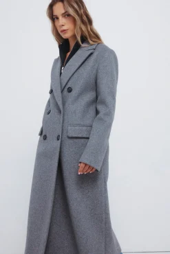 Springfield Casacos-Sobretudo longo trespassado cinzento