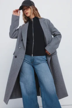 Springfield Casacos-Sobretudo longo trespassado cinzento