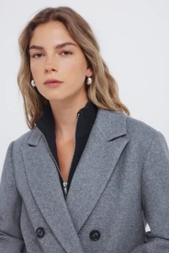 Springfield Casacos-Sobretudo longo trespassado cinzento