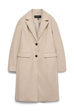 Vero Moda Casacos-Sobretudo midi de bombazine Castanho