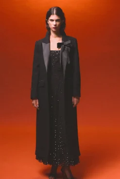 Pedro del Hierro Casacos-Sobretudo contrastante Preto