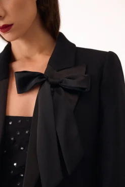 Pedro del Hierro Casacos-Sobretudo contrastante Preto