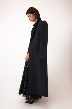 Pedro del Hierro Casacos-Sobretudo contrastante Preto