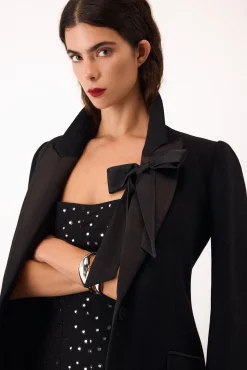 Pedro del Hierro Casacos-Sobretudo contrastante Preto