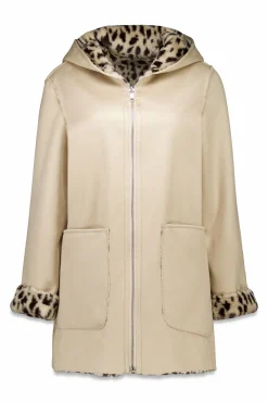 Cortefiel Casacos-Sobretudo reversível com efeito dupla face Ecru