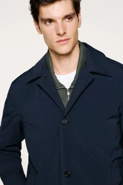 Selected Sobretudos-Sobretudo técnica impermeável com colete removível Azul