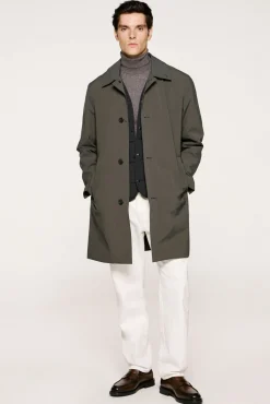 Selected Sobretudos-Sobretudo técnica impermeável com colete removível Cinzento