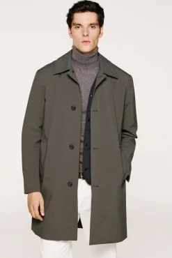 Selected Sobretudos-Sobretudo técnica impermeável com colete removível Cinzento