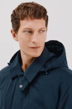 Cortefiel Sobretudos-Sobretudo técnico Azul