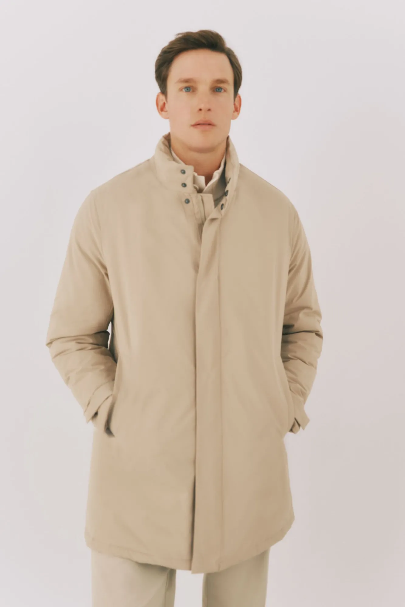 Cortefiel Sobretudos-Sobretudo técnico Tostado