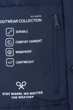 Silbon Sobretudos-Sobretudo técnico longo com capuz Azul