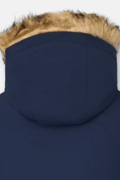 Silbon Sobretudos-Sobretudo técnico longo com capuz Azul