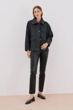 Cortefiel Casacos-Sobretudo tecido curto Cinzento