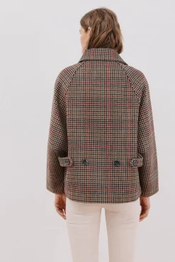 Cortefiel Casacos-Sobretudo tecido curto Castanho