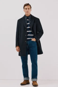 Cortefiel Sobretudos-Sobretudo vistas removíveis Azul