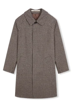 OOTO Sobretudos-Sobretudo xadrez inglês Tostado