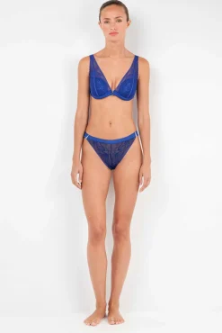 Gisela Roupa Interior-Soutien bralette de renda Klein azul