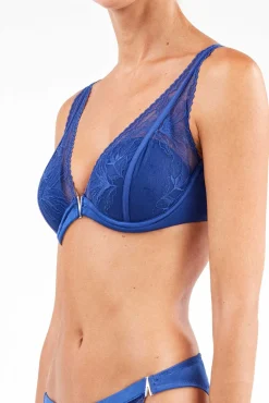 Gisela Roupa Interior-Soutien bralette de renda Klein azul