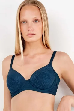 Gisela Roupa Interior-Soutien Capacity em tom azul petróleo estampado