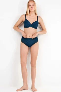 Gisela Roupa Interior-Soutien Capacity em tom azul petróleo estampado