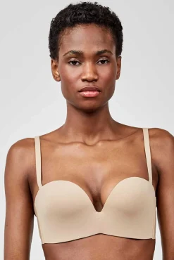 Gisela Roupa Interior-Soutien com decote extremo removível cru