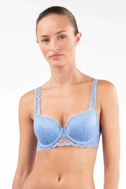 Gisela Roupa Interior-Soutien de renda com capacidade azul