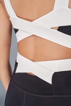 Dash and Stars Roupa Interior-Soutien desportivo bandeau 4D Stretch em e branco preto