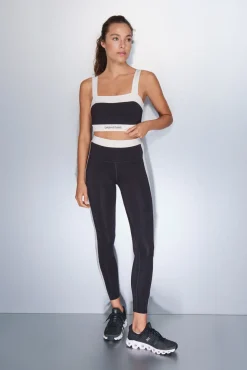 Dash and Stars Roupa Interior-Soutien desportivo bandeau 4D Stretch em e branco preto