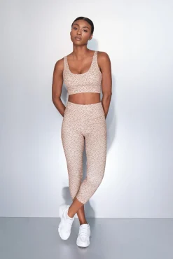 Dash and Stars Roupa Interior-Soutien desportivo com estampa animal 4D STRETCH na cor branca beige