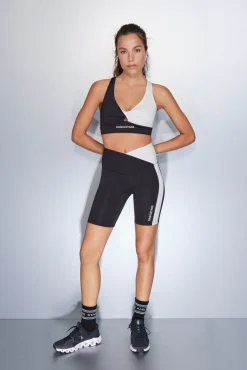 Dash and Stars Roupa Interior-Soutien desportivo 4D Stretch e branco preto