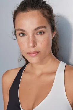 Dash and Stars Roupa Interior-Soutien desportivo 4D Stretch e branco preto