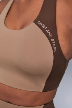 Dash and Stars Roupa Interior-Soutien desportivo 4D STRETCH com blocos de cores cru