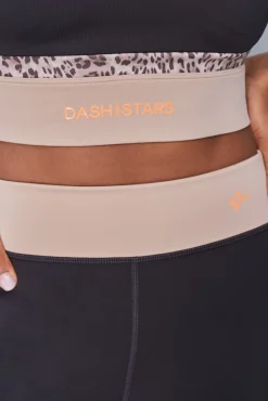 Dash and Stars Roupa Interior-Soutien desportivo 4D STRETCH com estampa animal preto