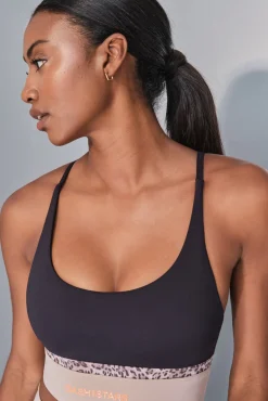 Dash and Stars Roupa Interior-Soutien desportivo 4D STRETCH com estampa animal preto