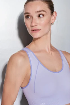 Dash and Stars Roupa Interior-Soutien desportivo reversível lilás e branco rosa