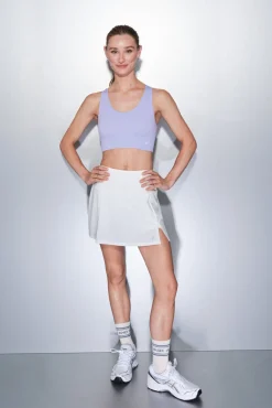 Dash and Stars Roupa Interior-Soutien desportivo reversível lilás e branco rosa