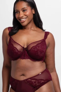 Dorina Roupa Interior-Soutien Lyra Satin com cobertura total e sem enchimento vermelho