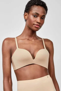 Gisela Roupa Interior-Soutien push-up com decote extremo cru