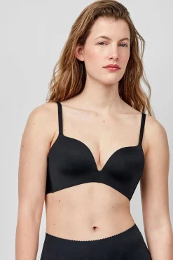 Gisela Roupa Interior-Soutien push-up com decote extremo preto