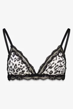 Women'secret Roupa Interior-Soutien triangular com estampa animal NATURAL em preto cinzento